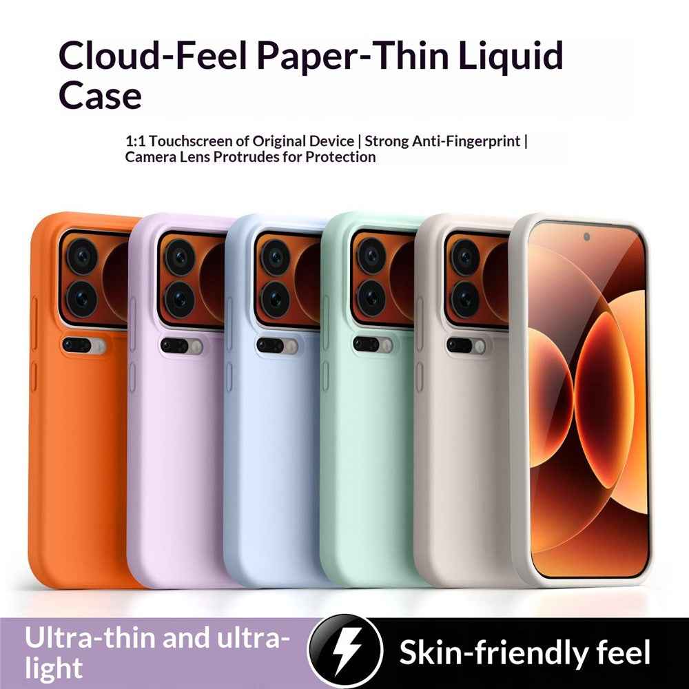 For Xiaomi 17 Pro Case Ultra Thin Liquid Silicone + PC Phone Cover with Camera Touch Control Button - Sage Green