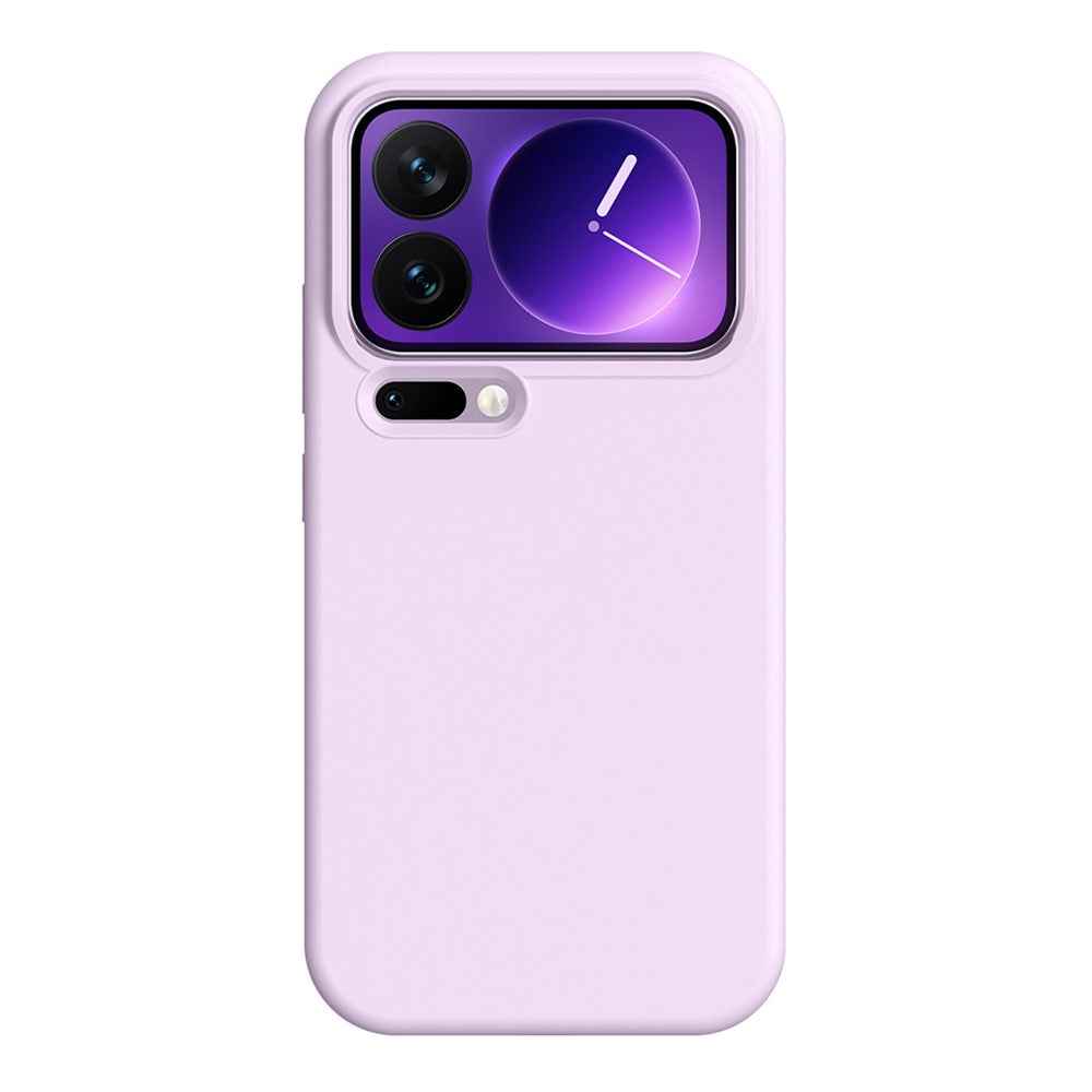 For Xiaomi 17 Pro Case Ultra Thin Liquid Silicone + PC Phone Cover with Camera Touch Control Button -  Bean Purple