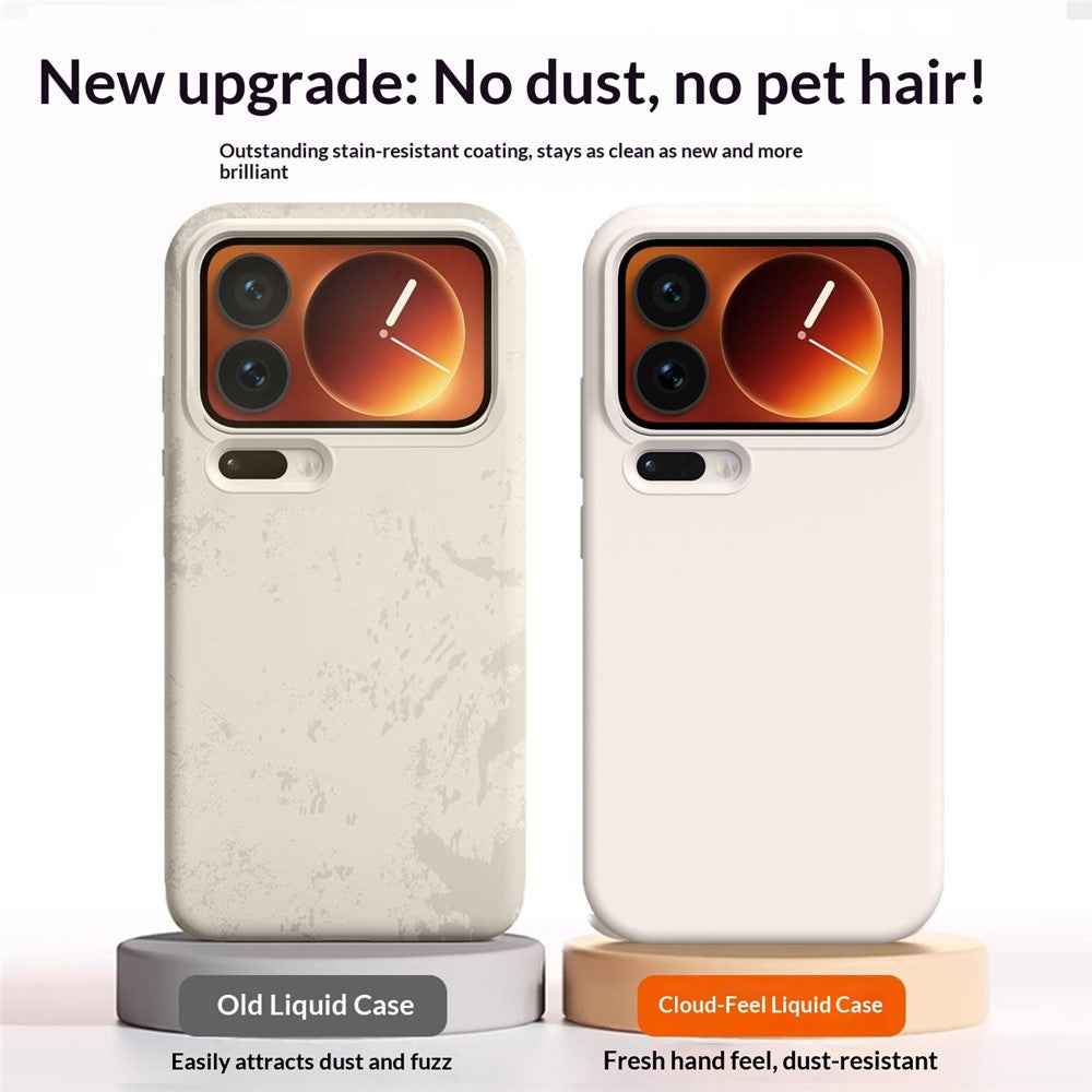 For Xiaomi 17 Pro Case Ultra Thin Liquid Silicone + PC Phone Cover with Camera Touch Control Button -  Bean Purple