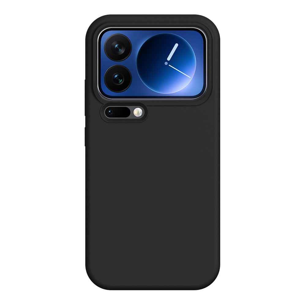 For Xiaomi 17 Pro Case Ultra Thin Liquid Silicone + PC Phone Cover with Camera Touch Control Button -  Black