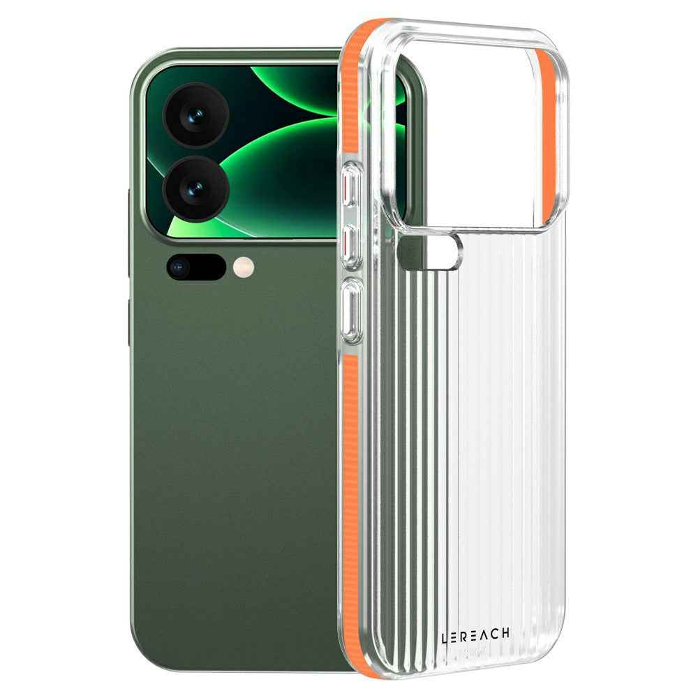 LEREACH TOC Series for Xiaomi 17 Pro Case Flowing Grid PC Phone Cover - Orange