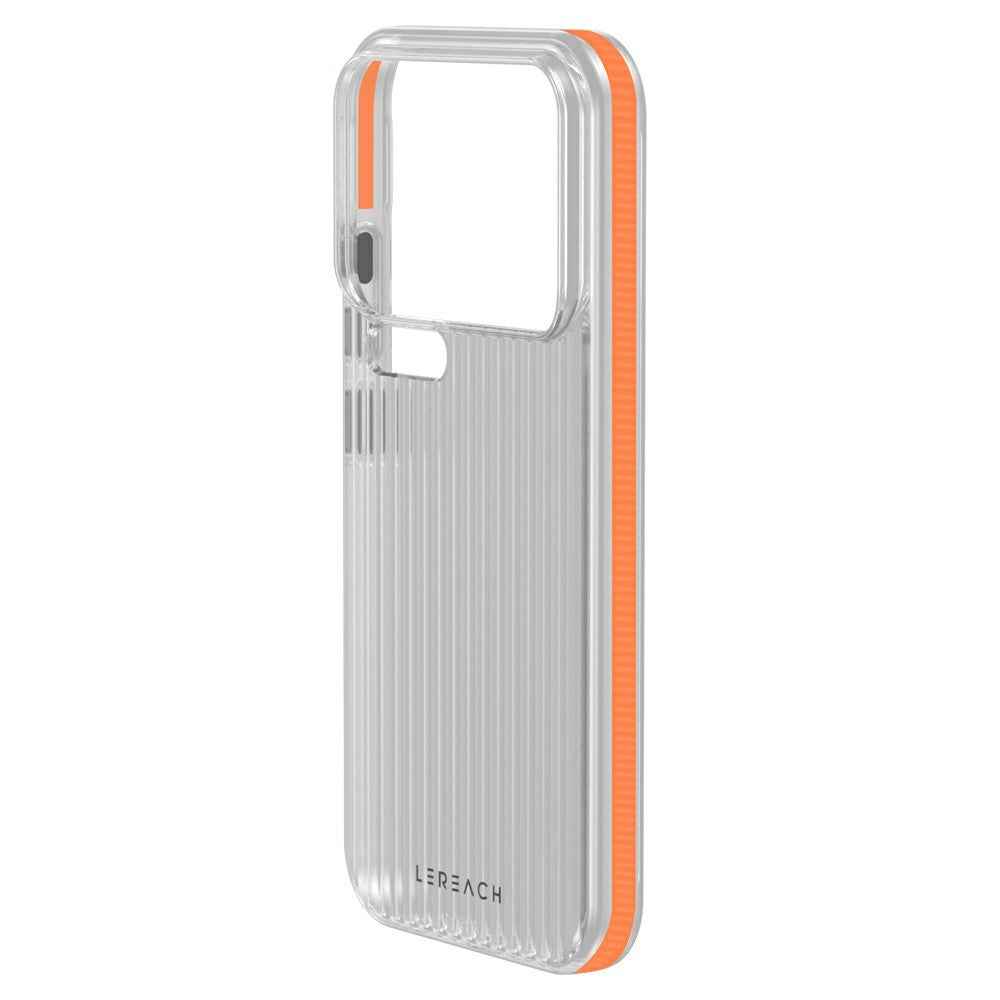 LEREACH TOC Series for Xiaomi 17 Pro Case Flowing Grid PC Phone Cover - Orange