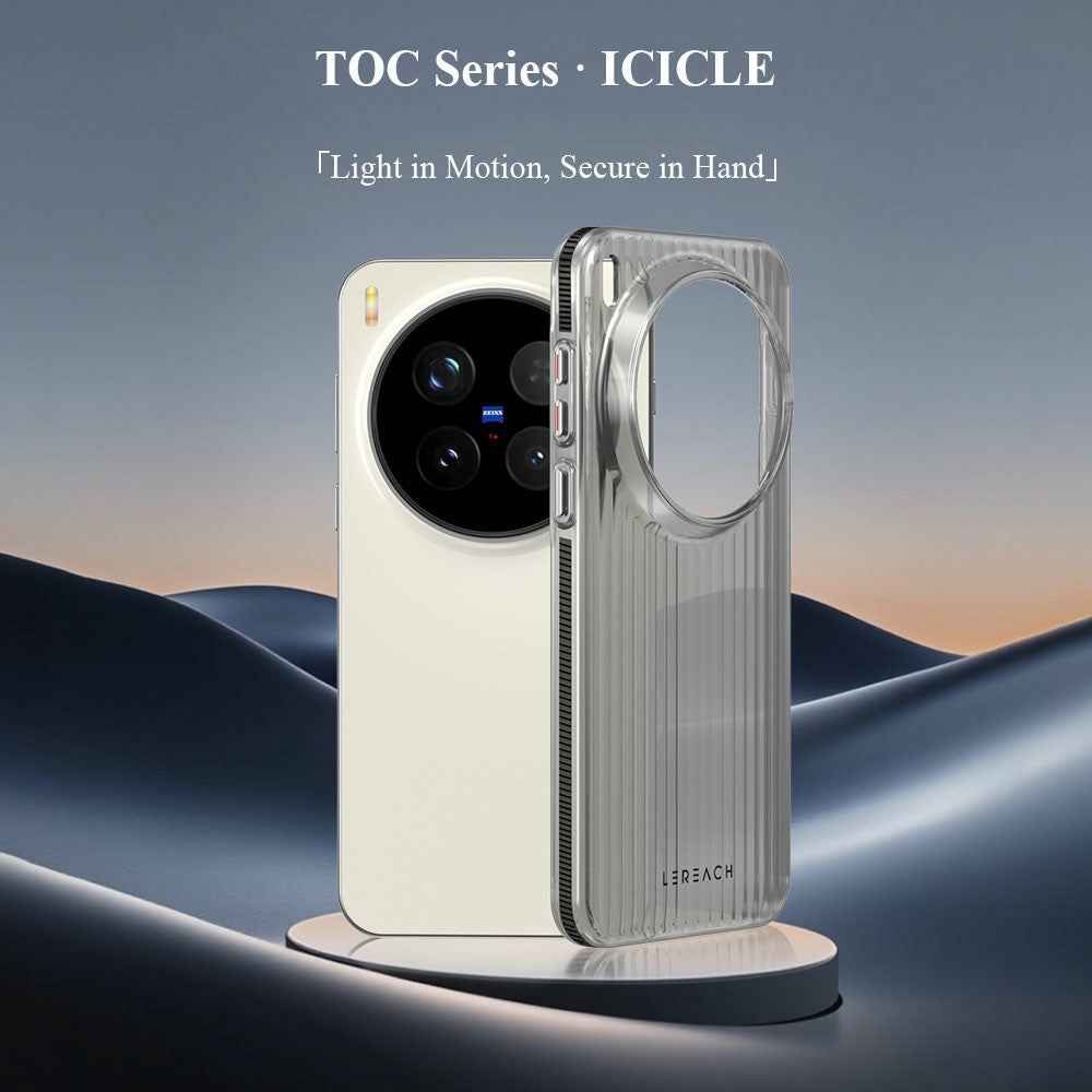 LEREACH TOC Series for vivo X300 Pro 5G Case Flowing Grid PC Phone Cover - Black