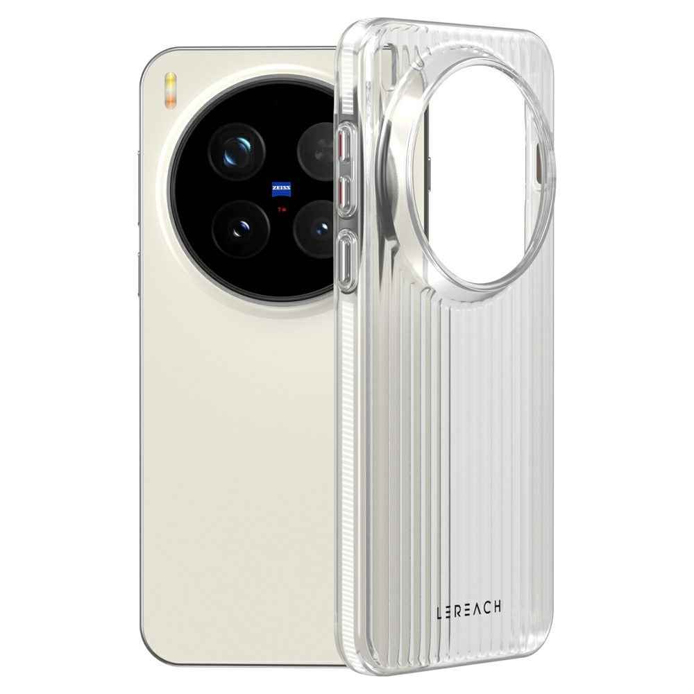 LEREACH TOC Series for vivo X300 Pro 5G Case Flowing Grid PC Phone Cover - White