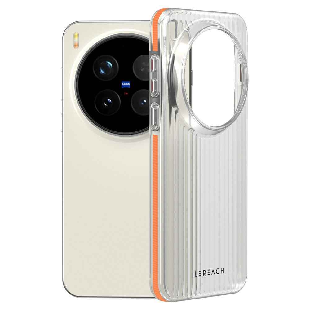 LEREACH TOC Series for vivo X300 Pro 5G Case Flowing Grid PC Phone Cover - Orange