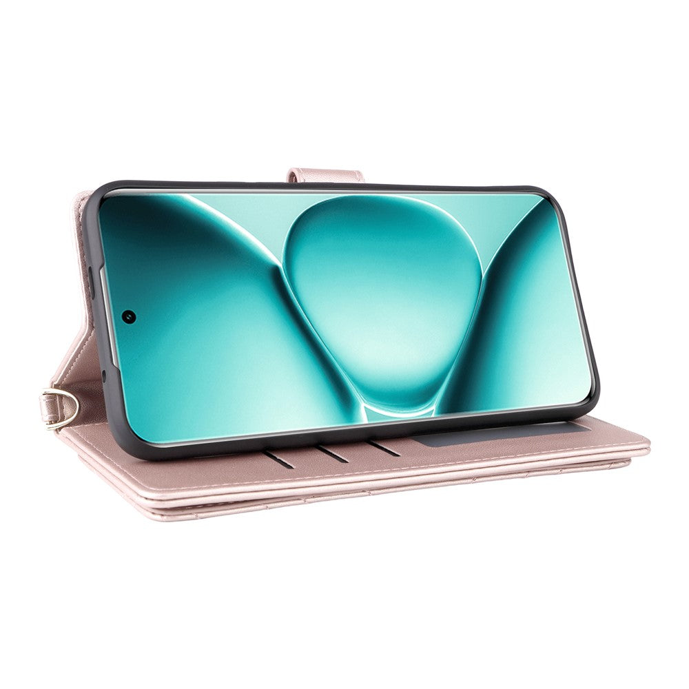 For Xiaomi Redmi Note 15 Pro 4G (Global) Leather Case Stand Wallet Phone Cover with Shoulder / Wrist Strap - Pink