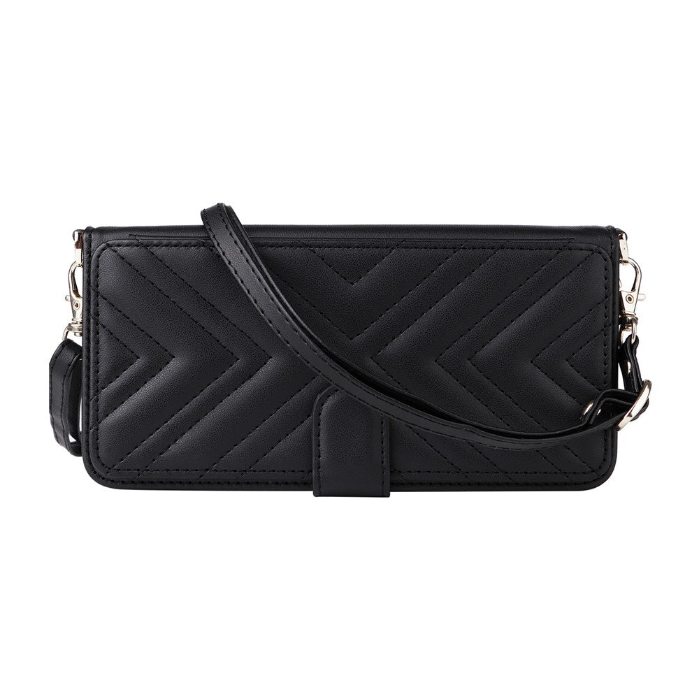 For Xiaomi Redmi Note 15 Pro 4G (Global) Leather Case Stand Wallet Phone Cover with Shoulder / Wrist Strap - Black