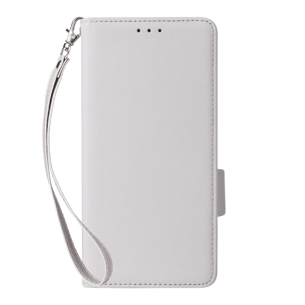 For Xiaomi Redmi Note 15 Pro 4G (Global) Case Litchi Texture Wallet Leather Phone Cover with Wrist Strap - White