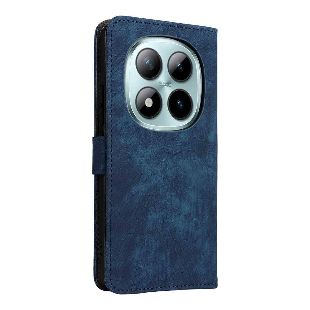 For Xiaomi Redmi Note 15 Pro 4G (Global) Case Wallet RFID Blocking PU Leather Phone Cover Stand with Strap - Blue