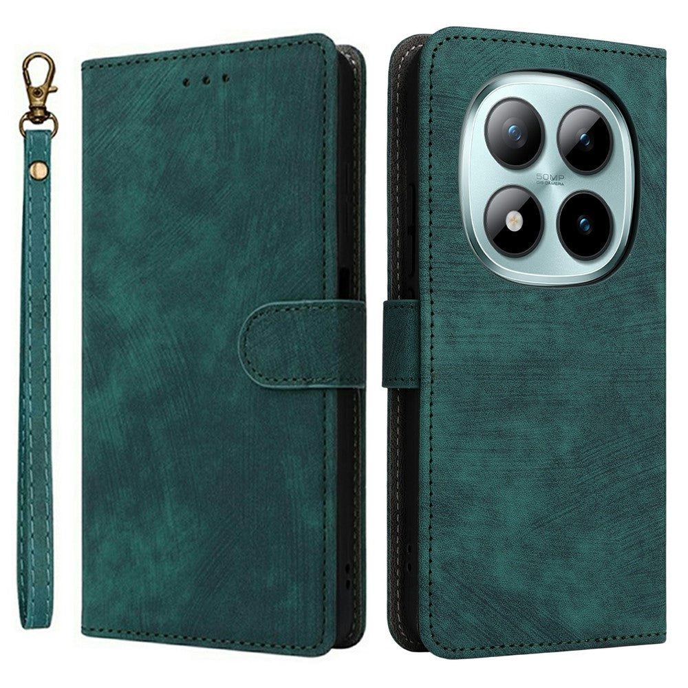 For Xiaomi Redmi Note 15 Pro 4G (Global) Case Wallet RFID Blocking PU Leather Phone Cover Stand with Strap - Green