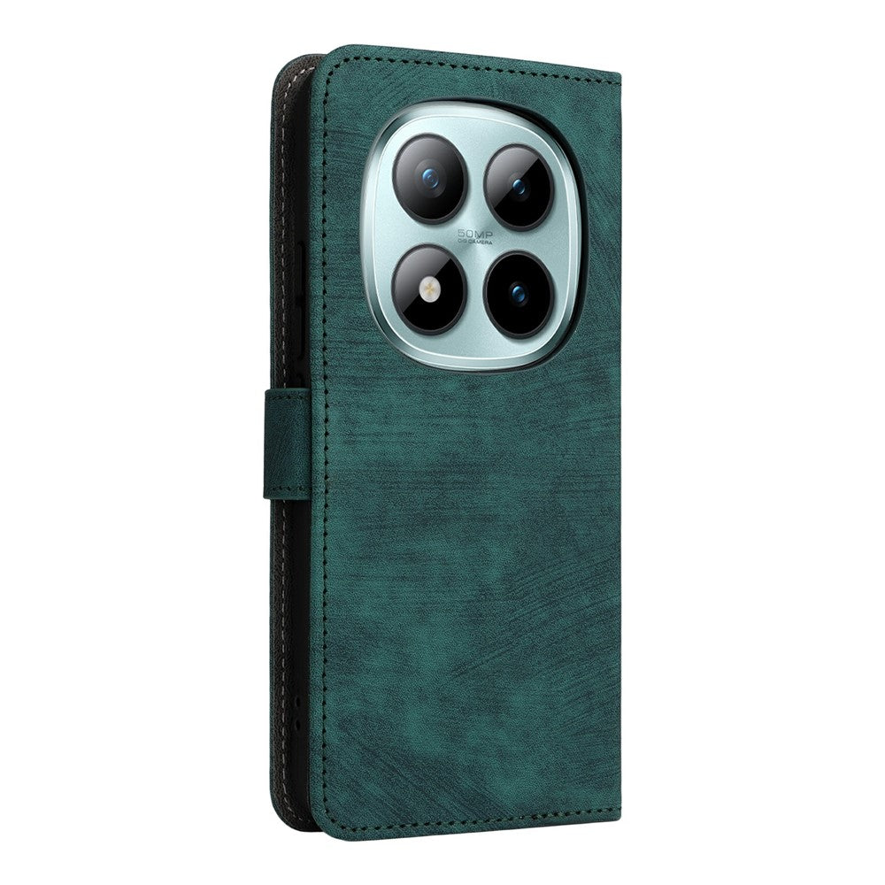 For Xiaomi Redmi Note 15 Pro 4G (Global) Case Wallet RFID Blocking PU Leather Phone Cover Stand with Strap - Green