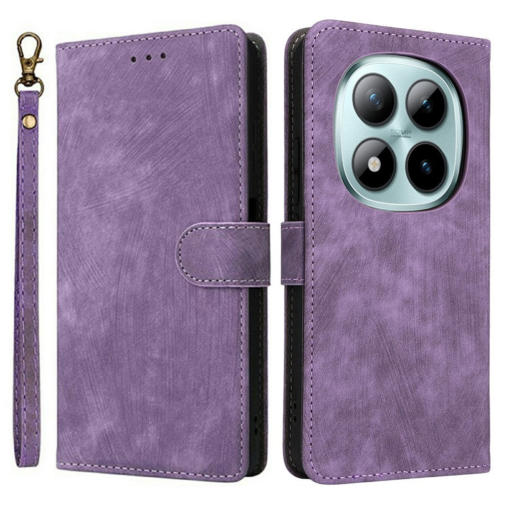 For Xiaomi Redmi Note 15 Pro 4G (Global) Case Wallet RFID Blocking PU Leather Phone Cover Stand with Strap - Purple