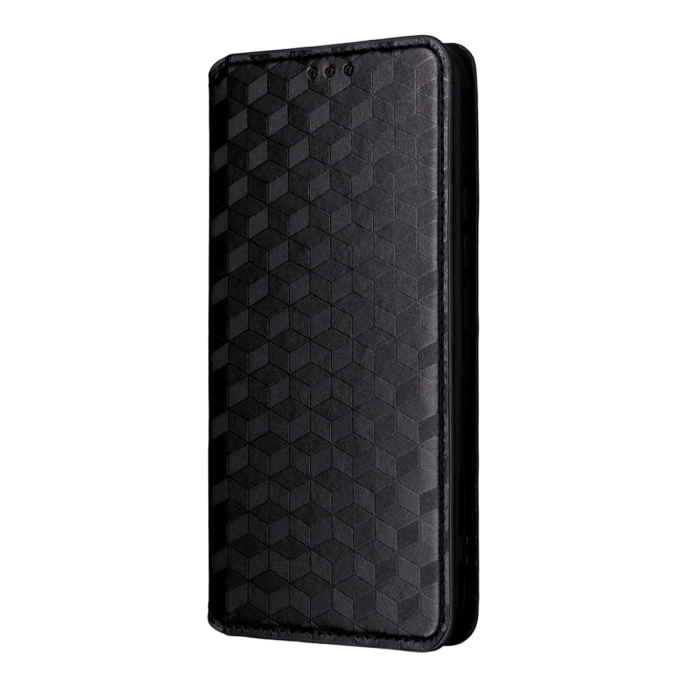 For Xiaomi Redmi Note 15 Pro 4G (Global) Case Wallet Rhombus Imprinted PU Leather Phone Cover - Black