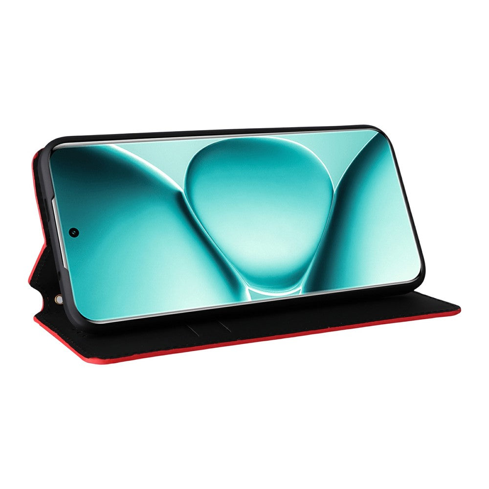 For Xiaomi Redmi Note 15 Pro 4G (Global) Case Wallet Rhombus Imprinted PU Leather Phone Cover - Red