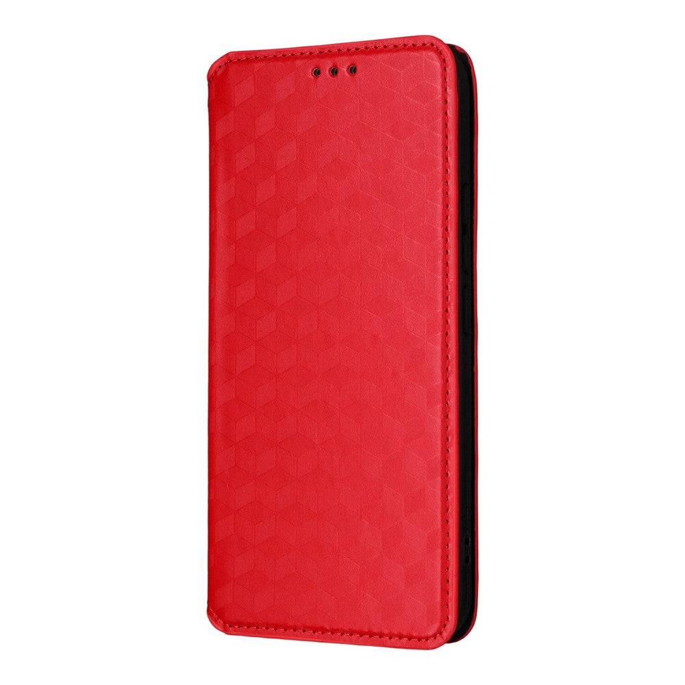 For Xiaomi Redmi Note 15 Pro 4G (Global) Case Wallet Rhombus Imprinted PU Leather Phone Cover - Red