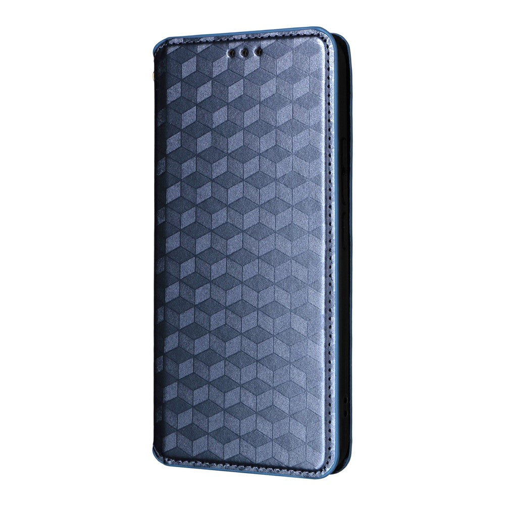 For Xiaomi Redmi Note 15 Pro 4G (Global) Case Wallet Rhombus Imprinted PU Leather Phone Cover - Blue