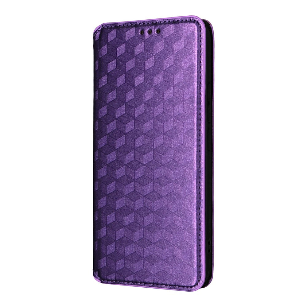 For Xiaomi Redmi Note 15 Pro 4G (Global) Case Wallet Rhombus Imprinted PU Leather Phone Cover - Purple