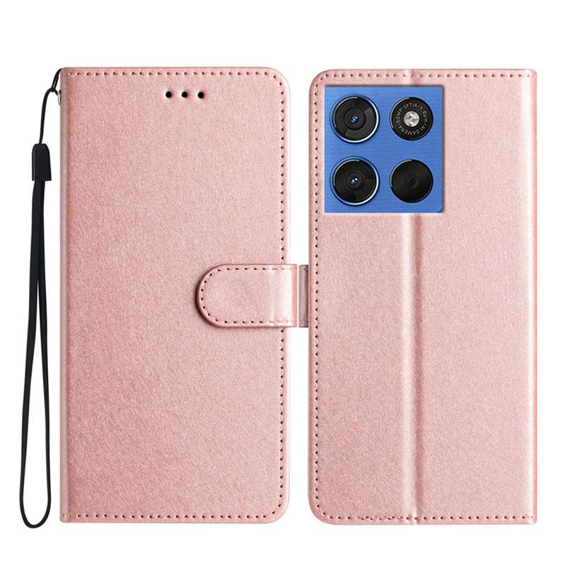 For Motorola Edge 70 5G Wallet Case Leather Folio Phone Cover Magnetic Clasp - Rose Gold