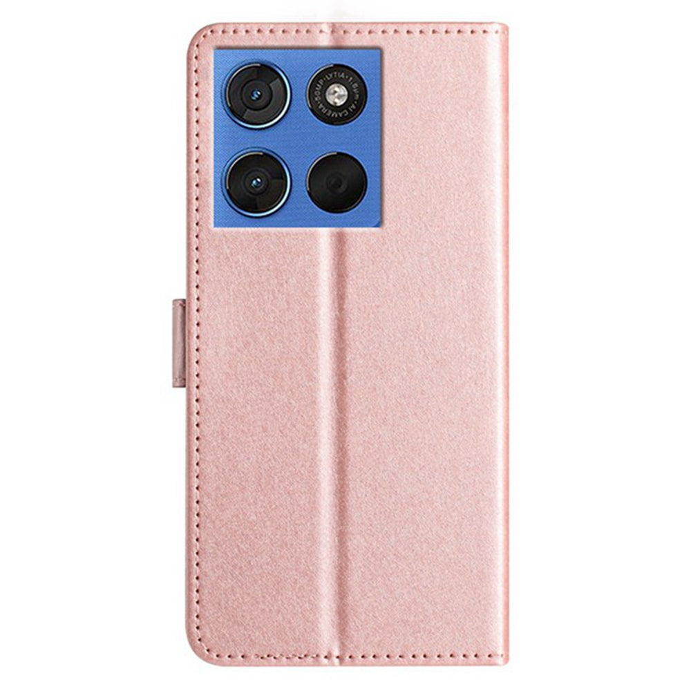 For Motorola Edge 70 5G Wallet Case Leather Folio Phone Cover Magnetic Clasp - Rose Gold