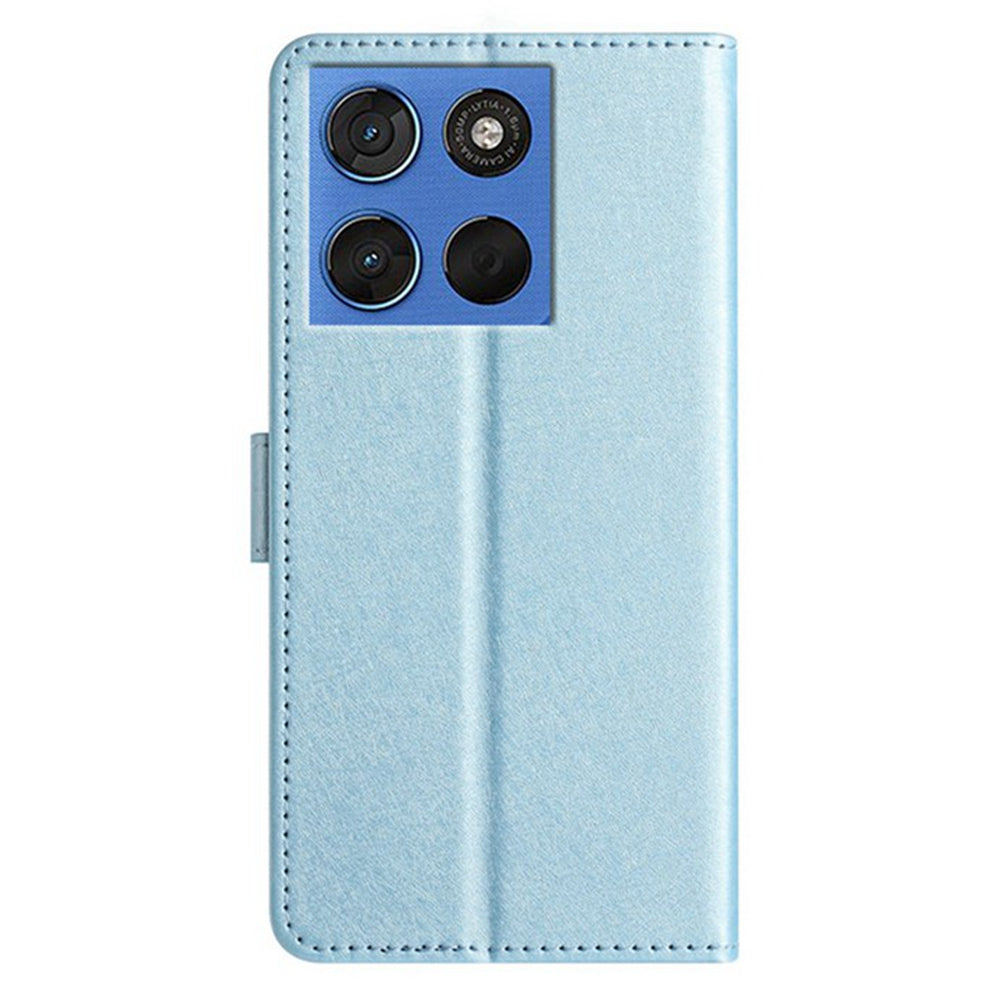 For Motorola Edge 70 5G Wallet Case Leather Folio Phone Cover Magnetic Clasp - Sky Blue