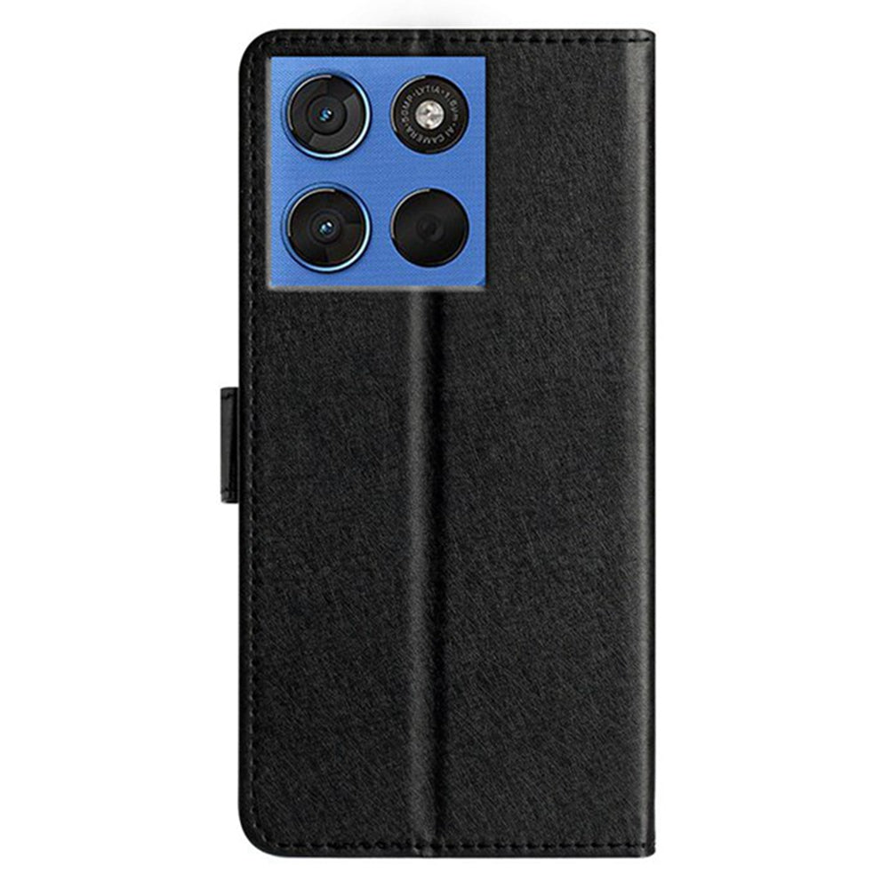 For Motorola Edge 70 5G Wallet Case Leather Folio Phone Cover Magnetic Clasp - Black