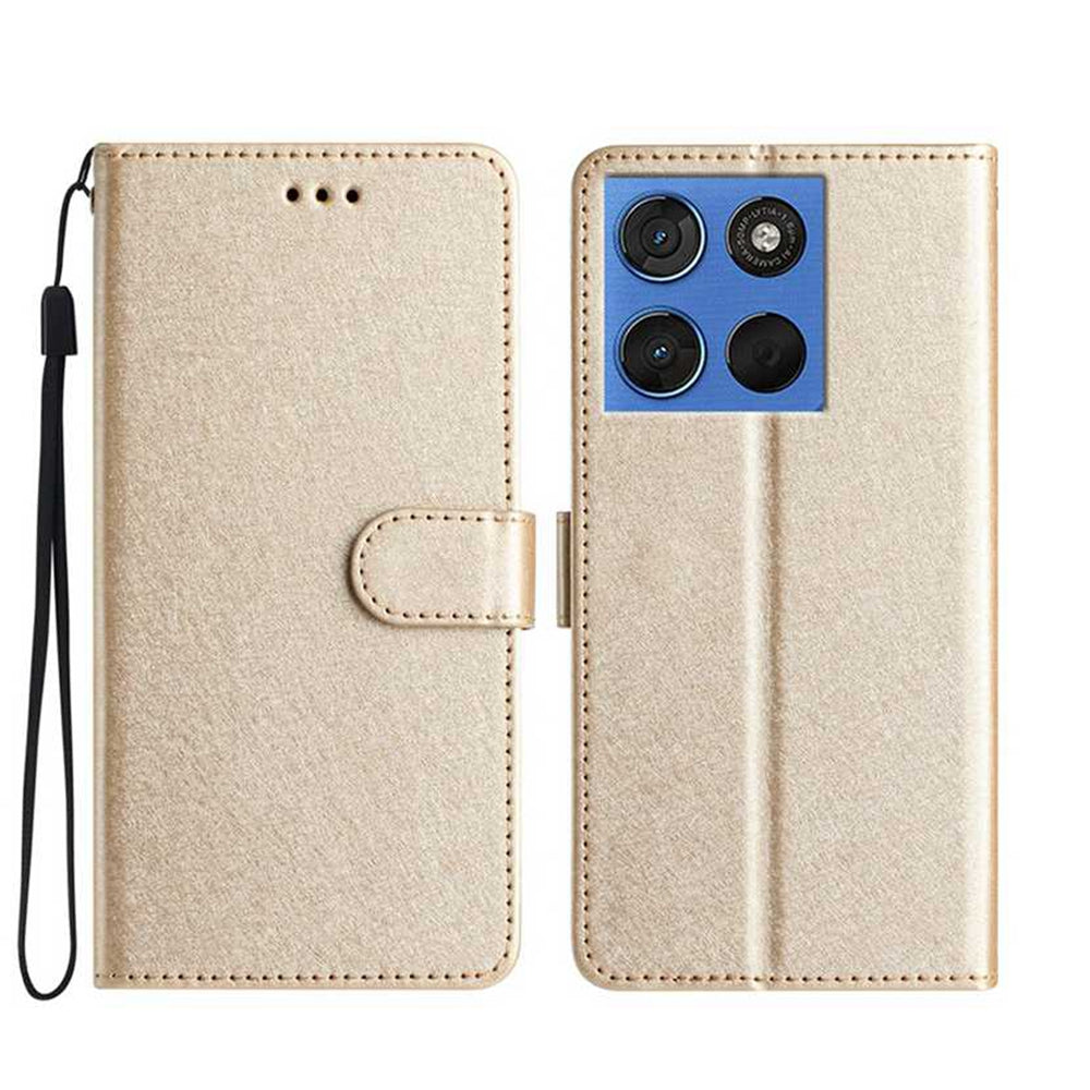 For Motorola Edge 70 5G Wallet Case Leather Folio Phone Cover Magnetic Clasp - Gold