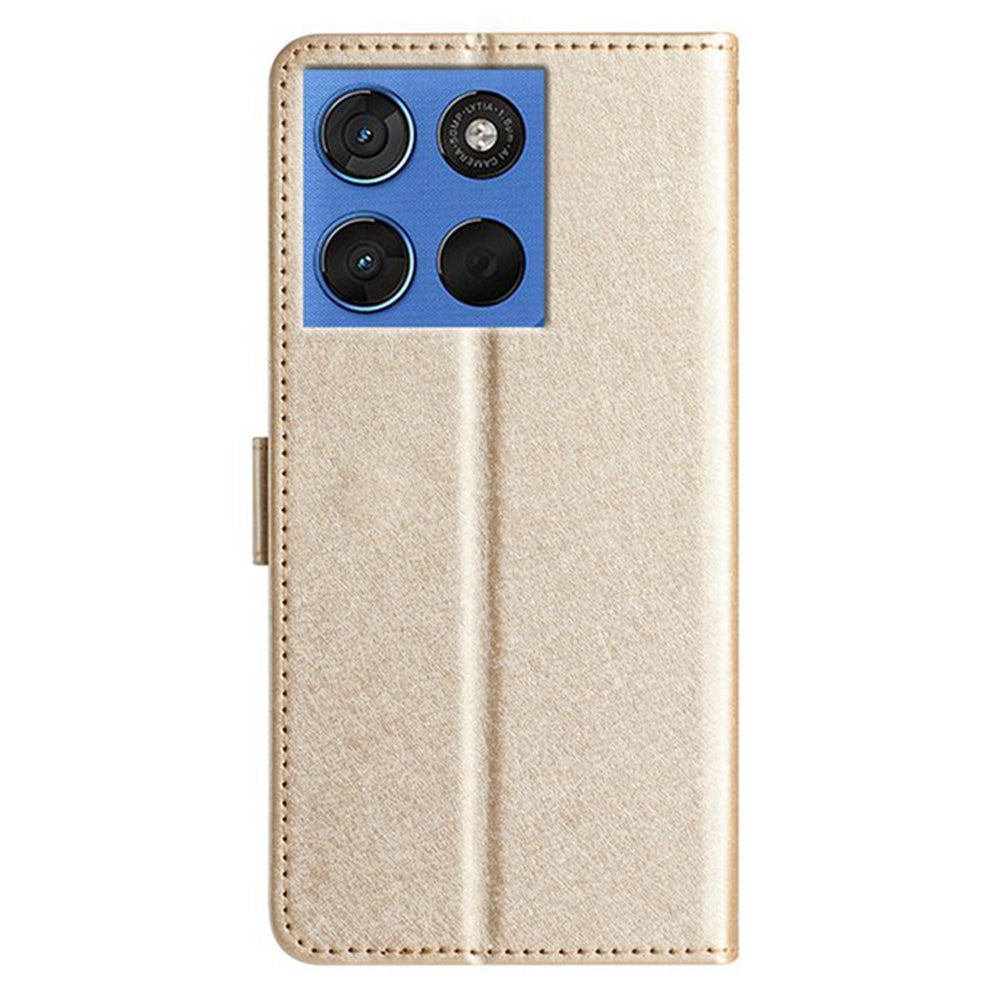 For Motorola Edge 70 5G Wallet Case Leather Folio Phone Cover Magnetic Clasp - Gold