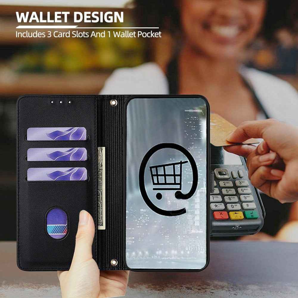For Xiaomi 17 Pro Case Metal I-Buckle PU Leather Wallet Phone Cover - Black