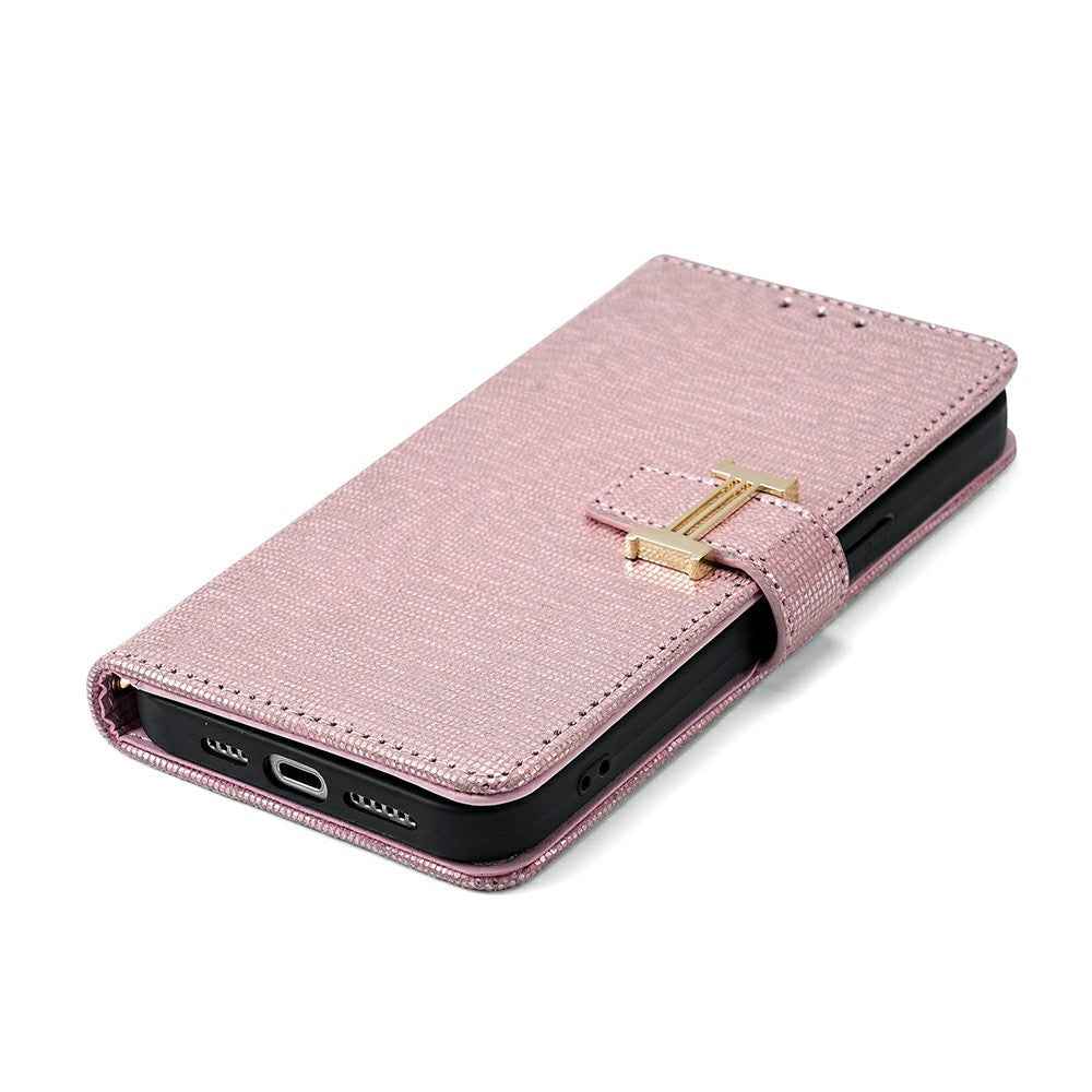 For Xiaomi 17 Pro Case Metal I-Buckle PU Leather Wallet Phone Cover - Rose Gold