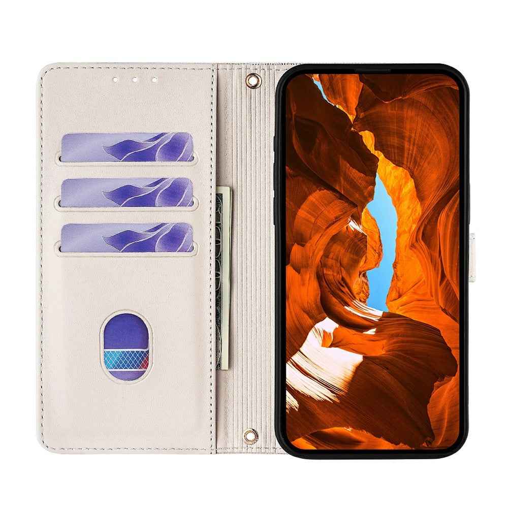 For Xiaomi 17 Pro Case Metal I-Buckle PU Leather Wallet Phone Cover - White