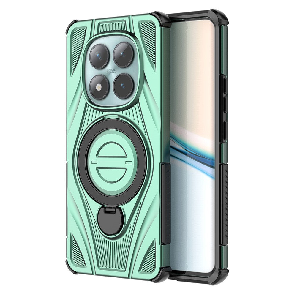 For Xiaomi Poco M8 5G / Redmi Note 15 5G (Global) Magnetic Case Rotating Kickstand TPU PC Shockproof Phone Back Cover - Green