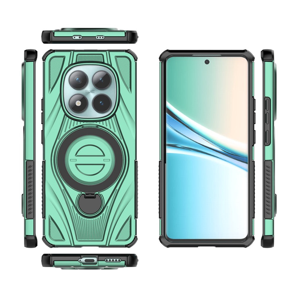 For Xiaomi Poco M8 5G / Redmi Note 15 5G (Global) Magnetic Case Rotating Kickstand TPU PC Shockproof Phone Back Cover - Green