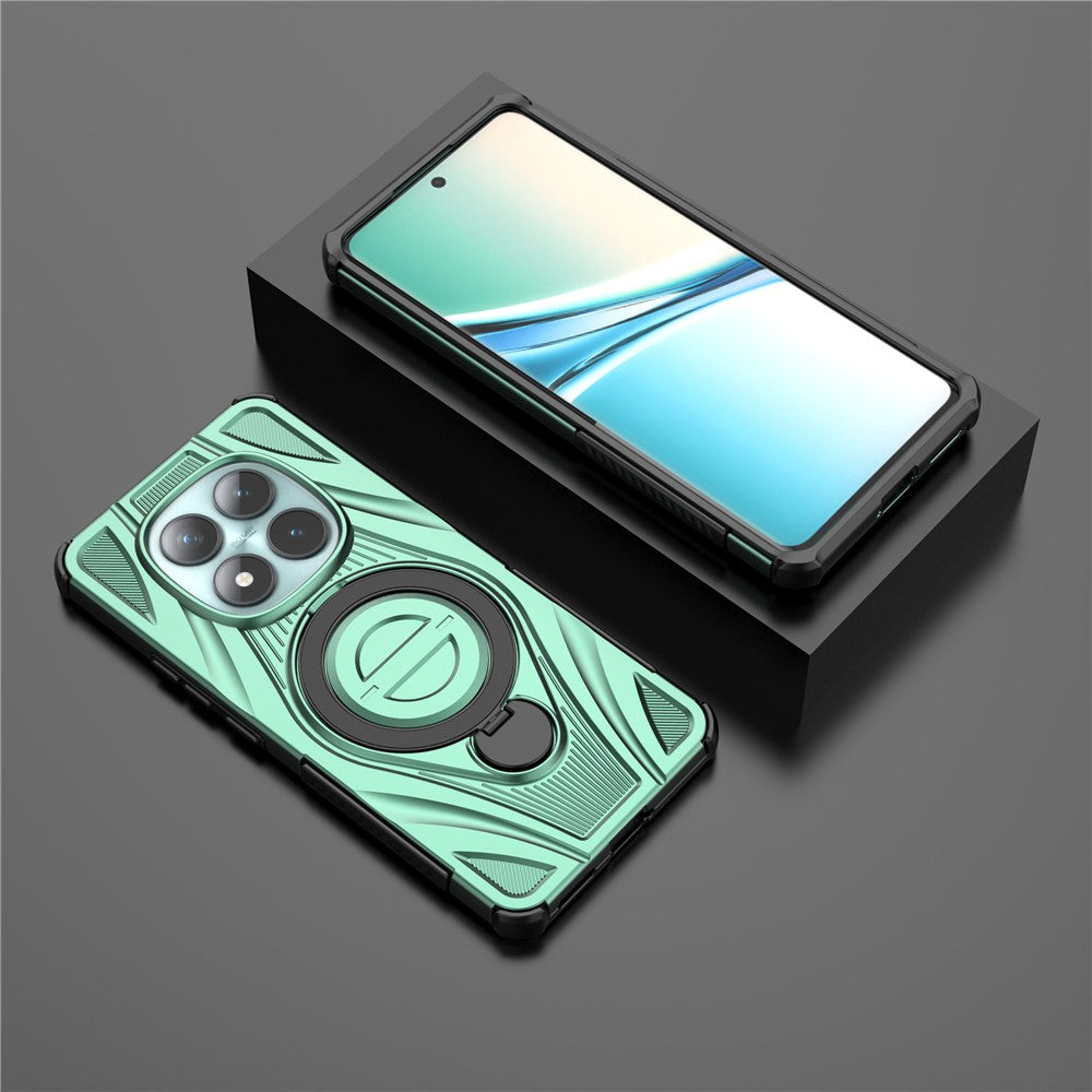 For Xiaomi Poco M8 5G / Redmi Note 15 5G (Global) Magnetic Case Rotating Kickstand TPU PC Shockproof Phone Back Cover - Green
