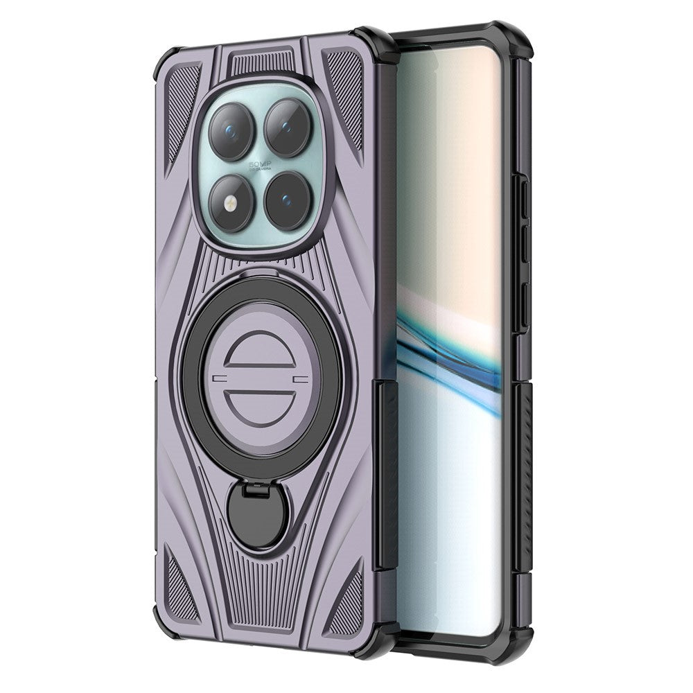 For Xiaomi Poco M8 5G / Redmi Note 15 5G (Global) Magnetic Case Rotating Kickstand TPU PC Shockproof Phone Back Cover - Purple