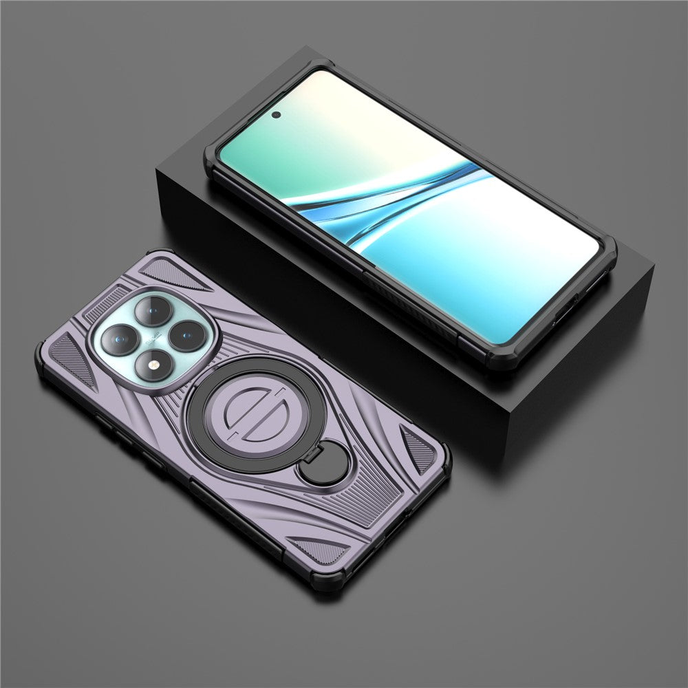 For Xiaomi Poco M8 5G / Redmi Note 15 5G (Global) Magnetic Case Rotating Kickstand TPU PC Shockproof Phone Back Cover - Purple