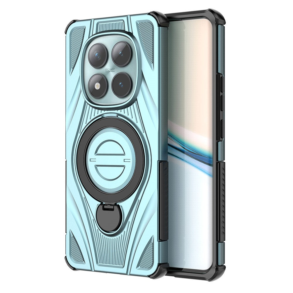 For Xiaomi Poco M8 5G / Redmi Note 15 5G (Global) Magnetic Case Rotating Kickstand TPU PC Shockproof Phone Back Cover - Baby Blue
