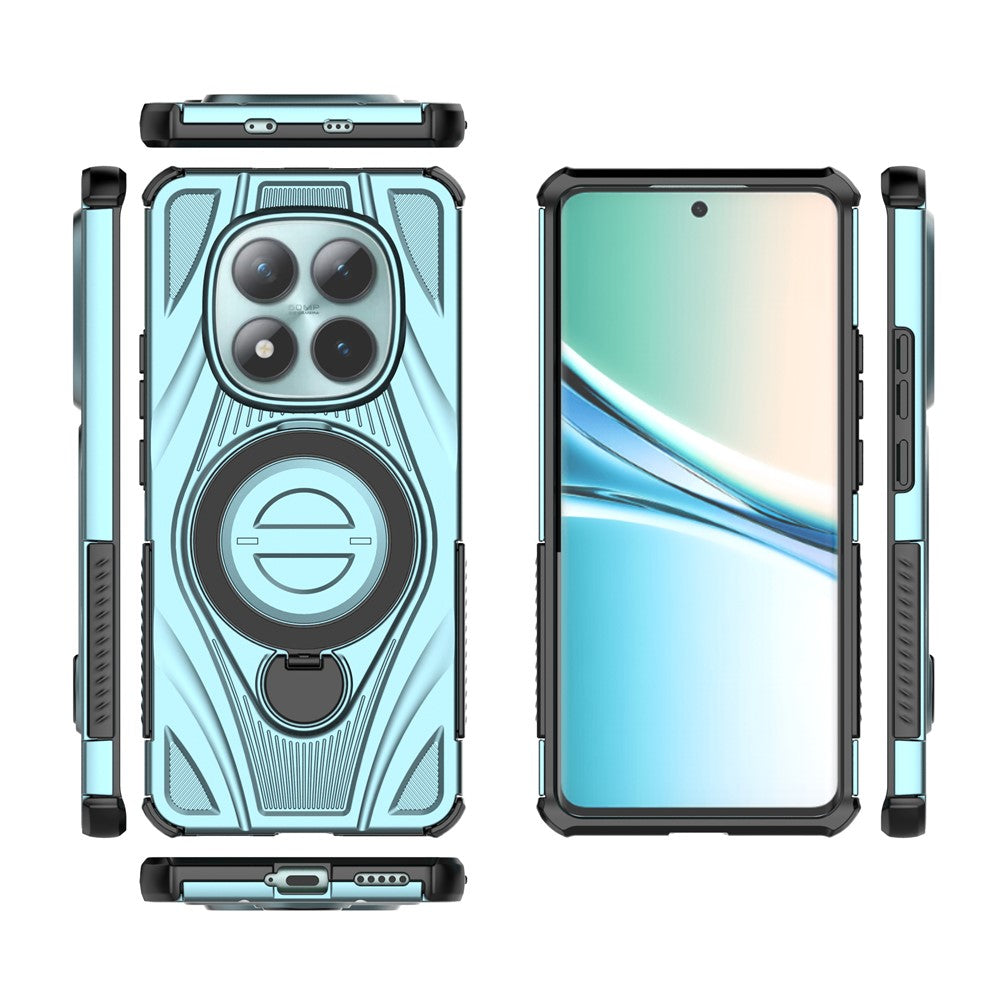 For Xiaomi Poco M8 5G / Redmi Note 15 5G (Global) Magnetic Case Rotating Kickstand TPU PC Shockproof Phone Back Cover - Baby Blue