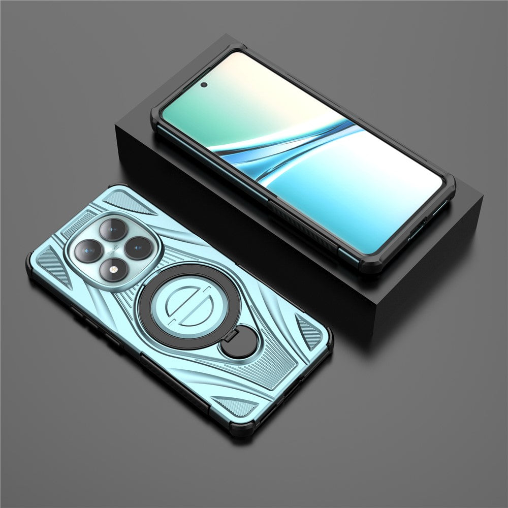 For Xiaomi Poco M8 5G / Redmi Note 15 5G (Global) Magnetic Case Rotating Kickstand TPU PC Shockproof Phone Back Cover - Baby Blue
