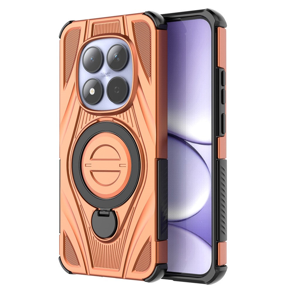 For Xiaomi Redmi Note 15 Pro 5G Magnetic Case Rotating Kickstand TPU PC Shockproof Phone Back Cover - Orange