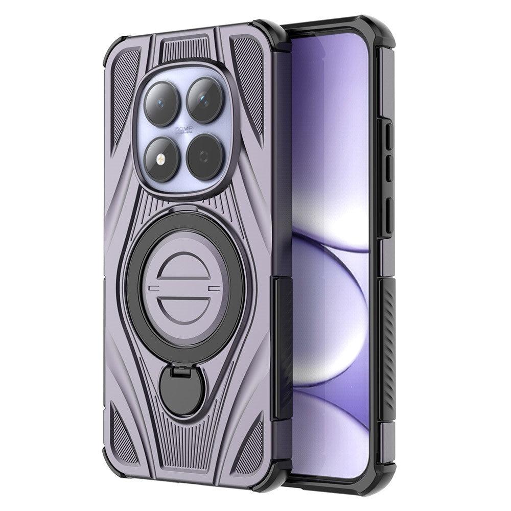 For Xiaomi Redmi Note 15 Pro 5G Magnetic Case Rotating Kickstand TPU PC Shockproof Phone Back Cover - Purple