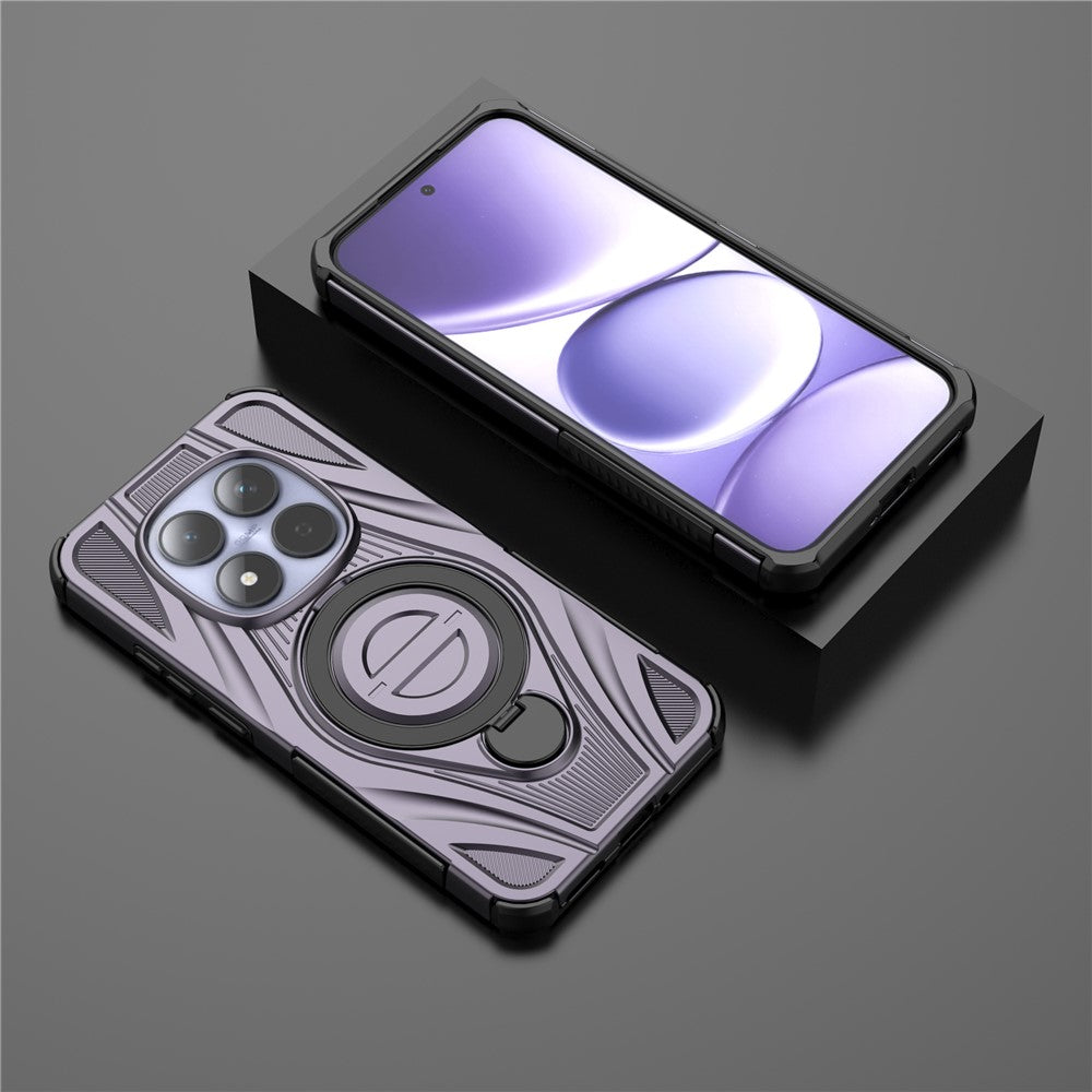 For Xiaomi Redmi Note 15 Pro 5G Magnetic Case Rotating Kickstand TPU PC Shockproof Phone Back Cover - Purple