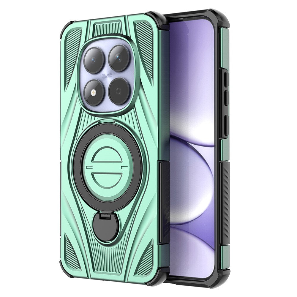 For Xiaomi Redmi Note 15 Pro 5G Magnetic Case Rotating Kickstand TPU PC Shockproof Phone Back Cover - Green