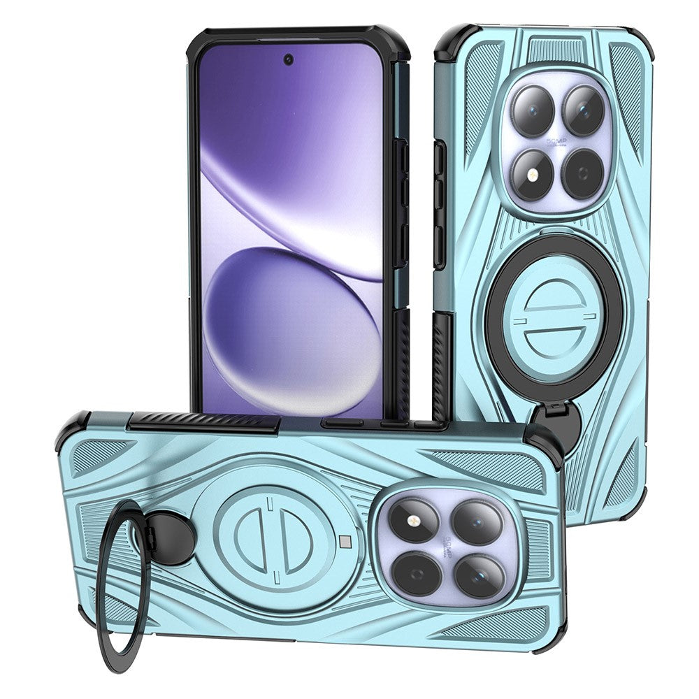For Xiaomi Redmi Note 15 Pro 5G Magnetic Case Rotating Kickstand TPU PC Shockproof Phone Back Cover - Baby Blue