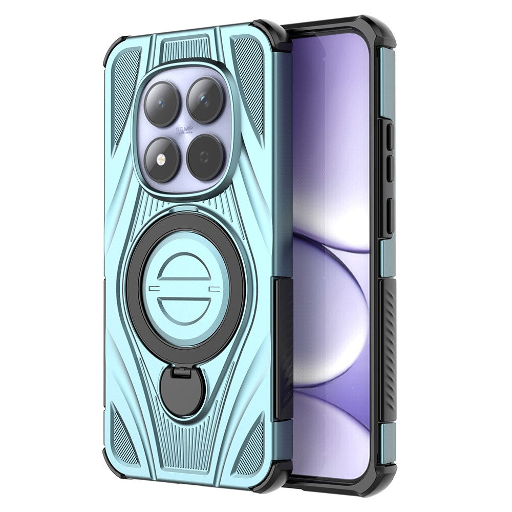 For Xiaomi Redmi Note 15 Pro 5G Magnetic Case Rotating Kickstand TPU PC Shockproof Phone Back Cover - Baby Blue