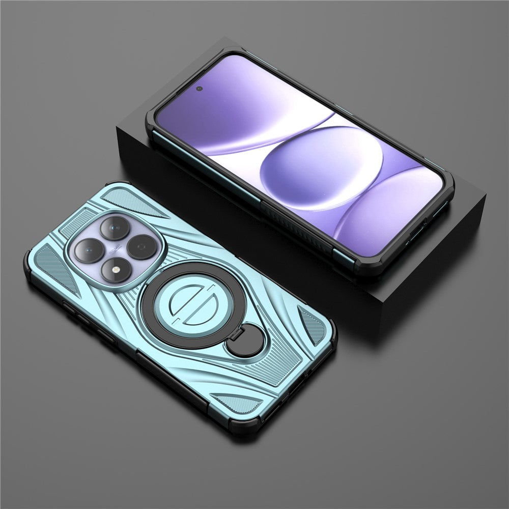 For Xiaomi Redmi Note 15 Pro 5G Magnetic Case Rotating Kickstand TPU PC Shockproof Phone Back Cover - Baby Blue
