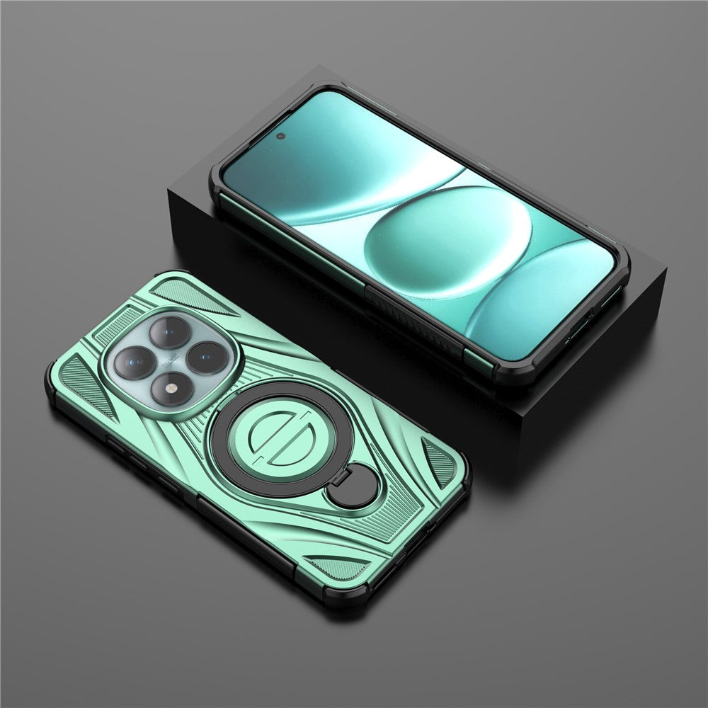 For Xiaomi Poco M8 Pro 5G / Redmi Note 15 Pro+ 5G (Global) Magnetic Case Rotating Kickstand TPU PC Shockproof Phone Back Cover - Green