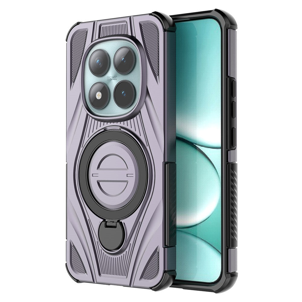 For Xiaomi Poco M8 Pro 5G / Redmi Note 15 Pro+ 5G (Global) Magnetic Case Rotating Kickstand TPU PC Shockproof Phone Back Cover - Purple