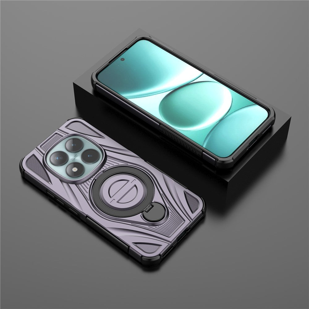 For Xiaomi Poco M8 Pro 5G / Redmi Note 15 Pro+ 5G (Global) Magnetic Case Rotating Kickstand TPU PC Shockproof Phone Back Cover - Purple