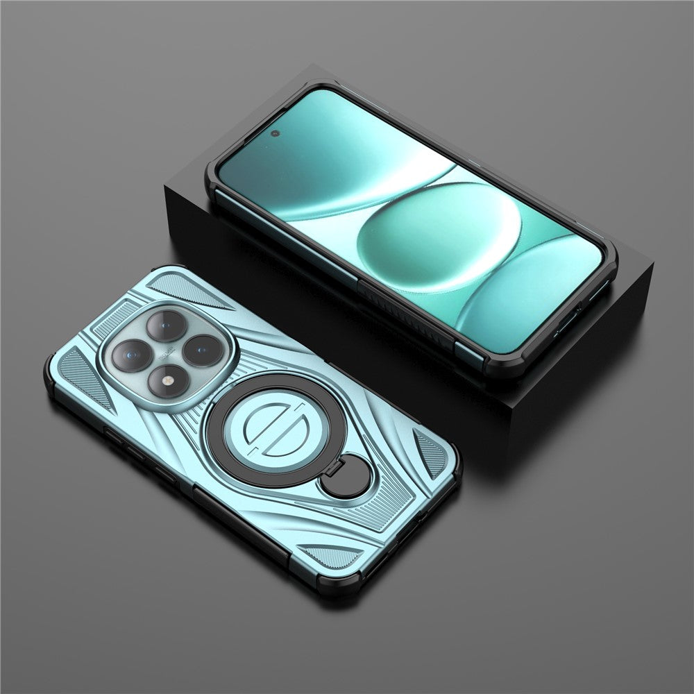 For Xiaomi Poco M8 Pro 5G / Redmi Note 15 Pro+ 5G (Global) Magnetic Case Rotating Kickstand TPU PC Shockproof Phone Back Cover - Baby Blue
