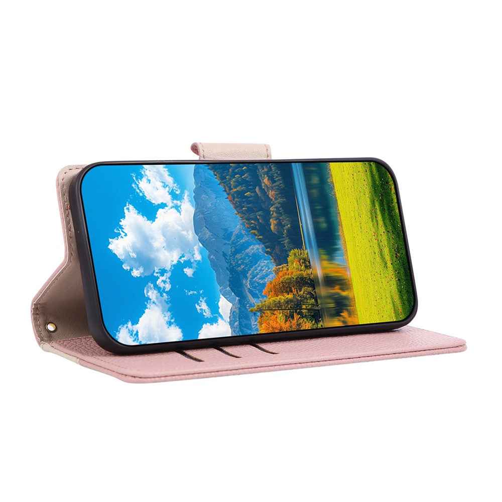 For Xiaomi 17 Pro Case Zipper Wallet Color Splicing TPU PU Leather Flip Phone Cover with Strap - Pink
